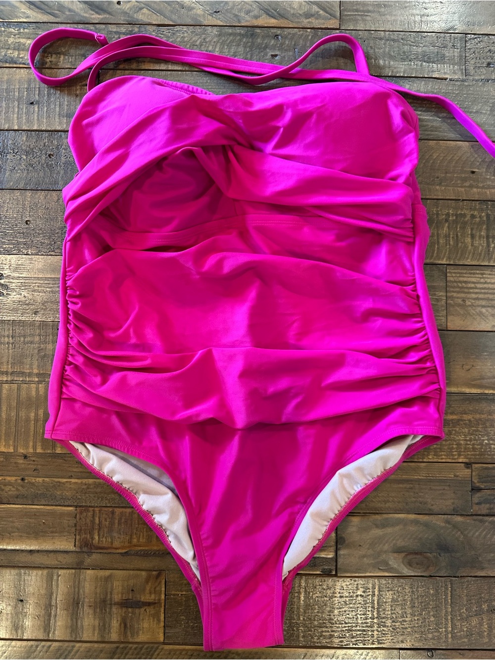 Kona Sol Pink Twist Front Swimsuit with Tummy Control Size 18 New With Tags - Picture 4 of 9